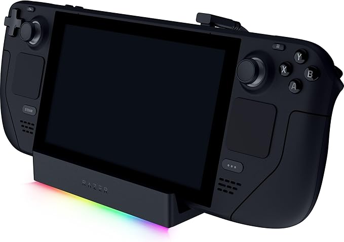 Razer Handheld Dock Chroma: Charging Hub &amp Expand Connectivity for Mobile Gaming &amp Tablets - iPhone 16 Steam Deck ROG Ally Switch &amp More - USB C USB A (3) HDMI GbE - 100W Power Passt