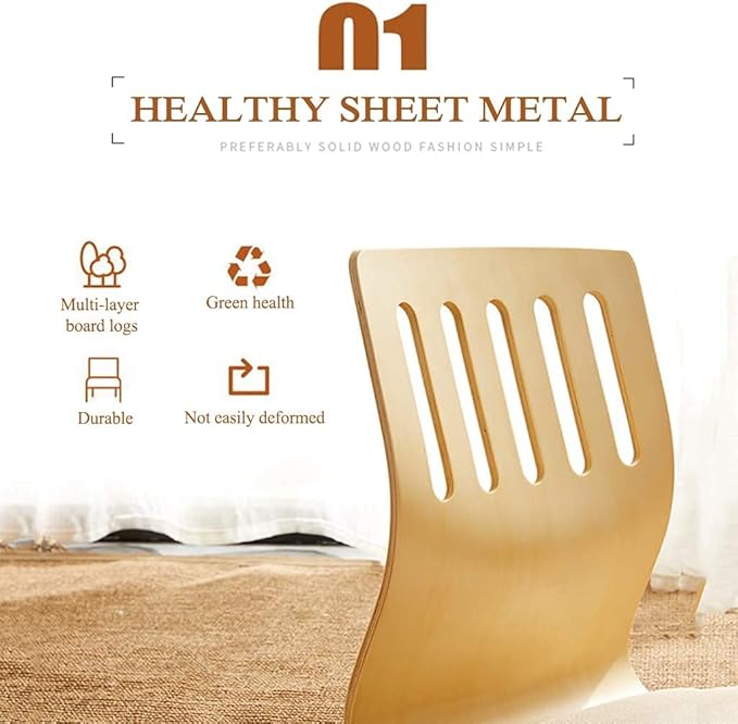 Tables Luxury Tatami Floor Legless Chair Wood Japanese Style Seating Furniture Back Support for Meditation or Gaming (Color : #3)