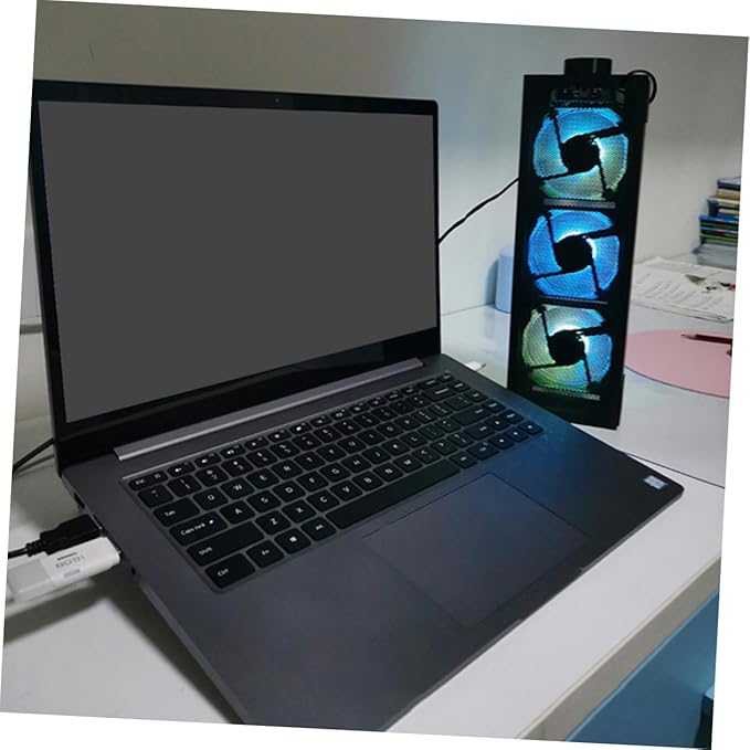 1set RGB Laptop Cooler Stand Height Ergonomic Notebook Cooling Rack for Gaming Work Portable Cooling Pad Fan Support
