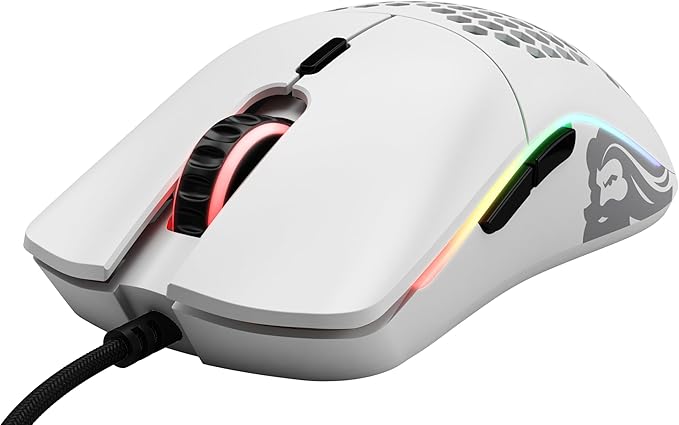 Glorious Model O Wired Gaming Mouse 67g Superlight Honeycomb Design RGB Pixart 3360 Sensor Omron Switches Ambidextrous - Matte White