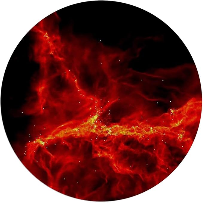 Scarlet Black PU Leather Office Chair Mat for Hardwood&ampTitle Floor Galaxy Design Anti Slip Floor Protector for Home Office Fantasy Art Diameter 47.2 in