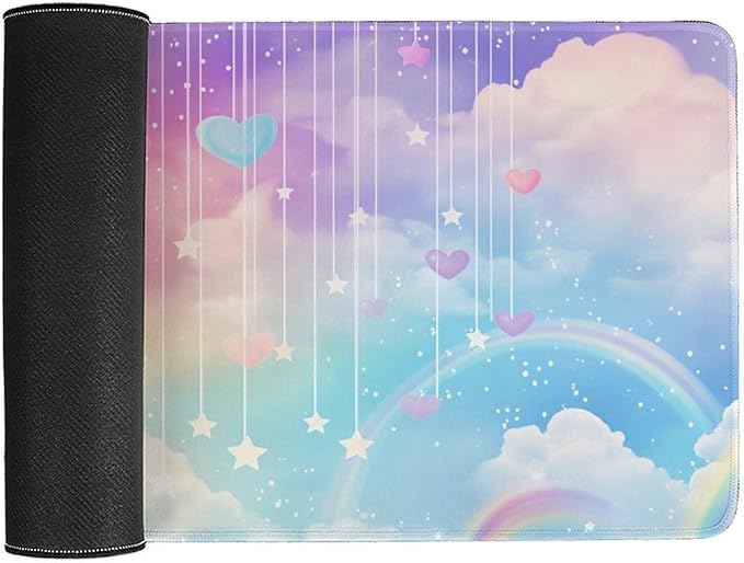 Cloudy Sky Mouse Pad Large Desk Mat Extended Keyboard Mouse Pad with Non-Slip Base and Stitched Edge Mouse Mat Desk Pad 30x16 Mouse Pads for Desk Home Office Gaming