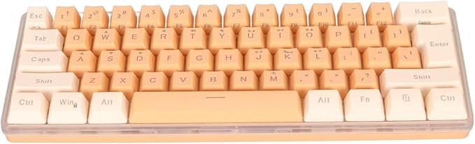 ZJchao Mini Keyboard Gaming Keyboard 60 Percent 61 Keys Keyboard Wired Gaming Keyboard RGB Imitated Mechanical Compact for Typist (Yellow Orange)