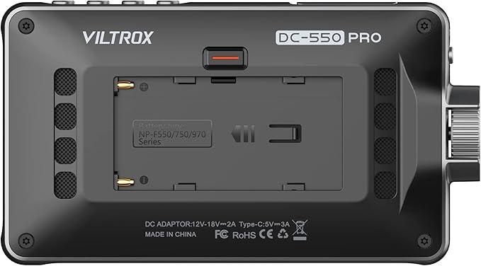 VILTROX 5.5 Inch 1200nits 4K 10bit HDMI Field Monitor Touchscreen 3D LUT Portable Video Kit With Battery On-Camera RGB Parade Histogram Waveform Focus Assist (DC-550 Pro)