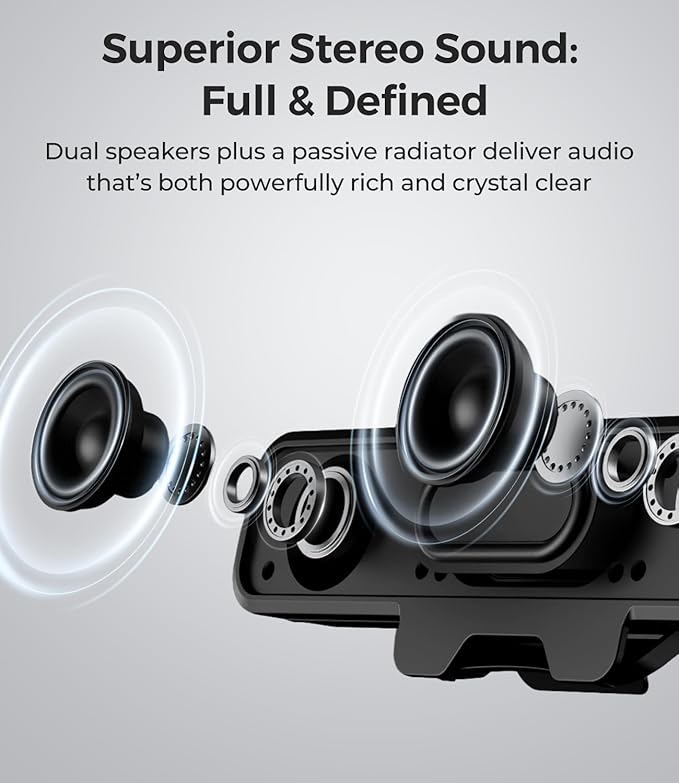 Computer Speakers for Desktop PC Stereo Sound Bar with Monitor Clip Deep Bass Plug and Play Integrated Type-C &amp USB-A