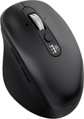 Wireless Bluetooth Mouse Multi Device (BT1/BT2 + 2.4G USB) Mouse for Laptop iPad &amp Mac 4-Way Scroll with Side Buttons Silent Click Ergonomic Offce Mouse Adjustable DPI