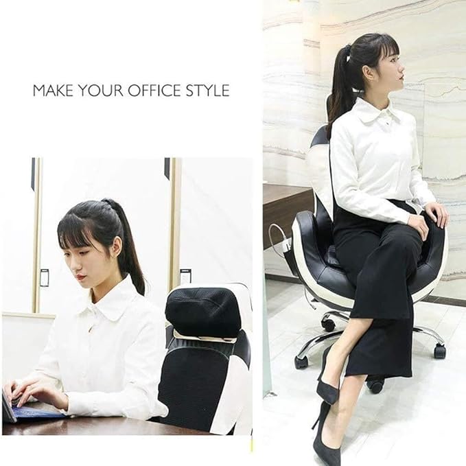 Ergonomic Massage Office Chair with Lumbar Support and Adjustable Neck Module High Back PC Gaming Chair with Footrest