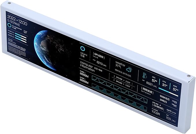 9.2Inch USB Secondary Screen Portable 9.2Inch Extended Screen for Desktop Computers Aluminum Housing Interactive Touch Panel Desktop Monitor Layout