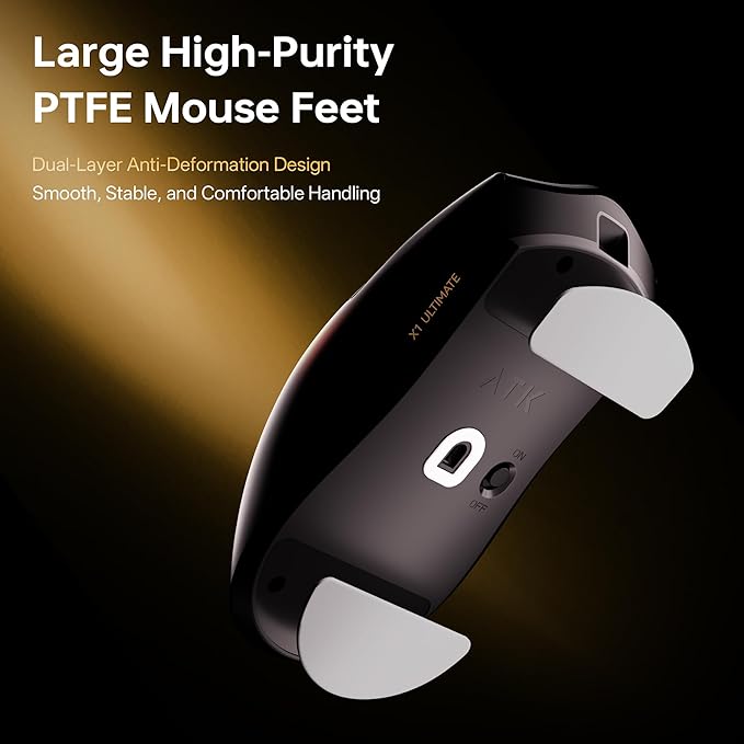 ATK Blazing Sky X1 V2 Wireless Gaming Mouse 54g Lightweight PAW3950Ultra Sensor Nordic 54L15 MCU Optical Switches New GEM 8K Dongle Dual-Mode 2.4G/Wired (Ultimate Metallic Silver)