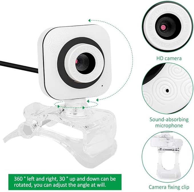 Rotatable Web Camera Webcams PC Computer Built-in Night LED Lights Laptop Live Broadcast Video Calling Work