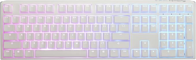 Ducky One 3 White 100% Mechanical Keyboard: Quack Mechanics Dampening Hot-Swappable Cherry Black Switches High-Density PBT Doubleshot Keycaps RGB US White