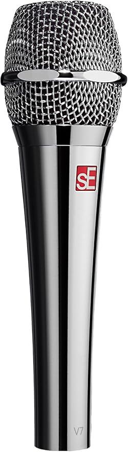 Audiosavings Se Electronics V7 Chrome Bundle: Supercardioid 40Hz-19kHz 300 Ohm Dynamic Vocal Handheld Microphone RCXFM20E-B 20 Ft XLR Cable RPAK Charcoal Backpack 3-Items