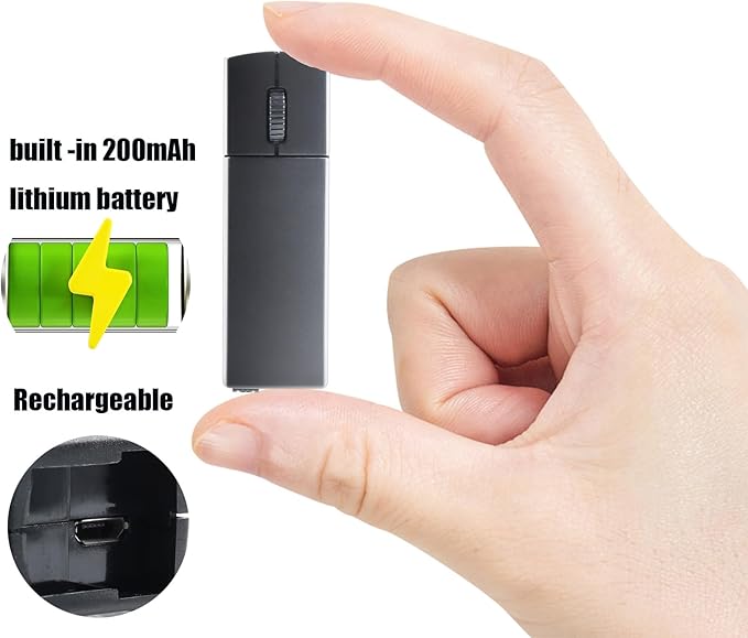elec Space Wireless Mini Finger Mouse - Silent Dual-Mode Bluetooth &amp 2.4GHz Ergonomic Portable PC Mice with Case Compatible with MacBook and Chromebook