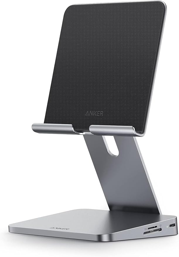 Anker USB C Hub for iPad 551 USBC Hub (8-in-1) with Foldable Tablet Stand 4K HDMI 2 USB-A Data Ports for iPad Pro 5th Gen/Air 5th Gen/Mini 6th and Later (Silver)