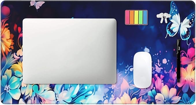 Butterflies Desk Cover MatExtended Large Mouse PadComputer Laptop Mat Desk Decor for Office Game Home 30x16 Inch