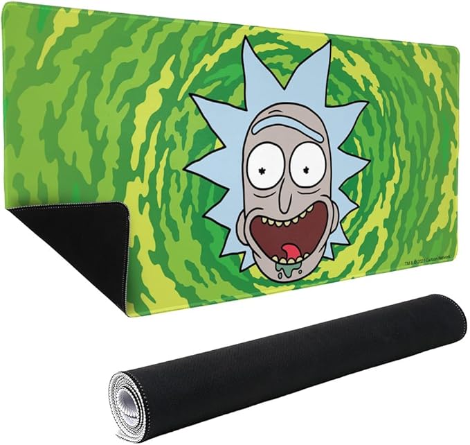Rick and Morty Rick Headshot Large Gaming Mouse Pad Desk Mat with Stitched Edges Non-Slip Base for Gamer Home and Office 31.5 x 15.7
