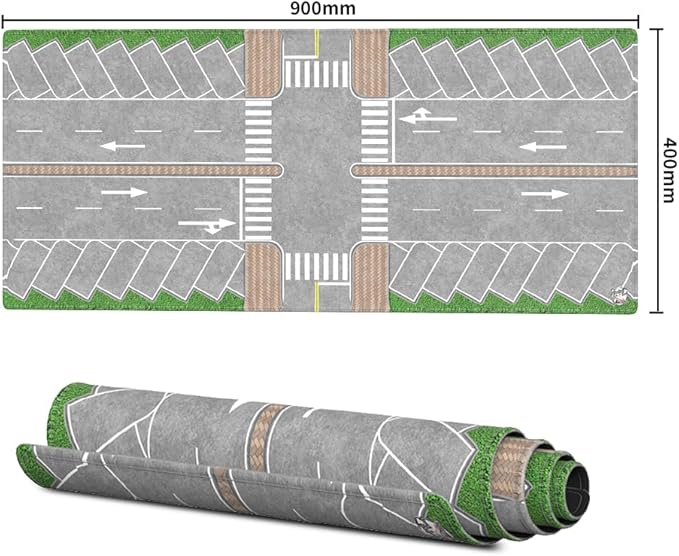XXL 1/64 Scale Parking Lot Mouse Pad 90x40cm Non-Slip Rollable Desk Mat | Large Diorama Playmat for Hot Wheels Matchbox Mini GT Tarmac Inno64 and Diecast Car Collectors Kids and Gamers
