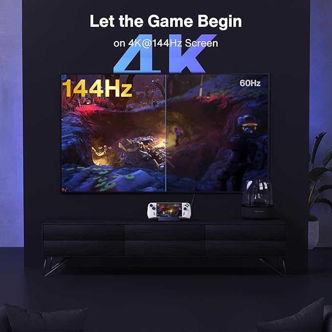 iVANKY 4K@144Hz Steam Deck Dock 8-in-1 Docking Station for ASUS ROG Ally X/Legion Go/MSI Claw ROG Alloy/Valve Stream Deck OLED Hub HDMI 2.1 1Gbps Ethernet 3*USB-A 3.0 with 65W Power Adapter