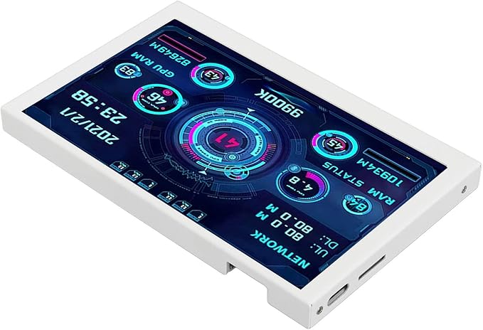 ASHATA 5 inch USB Mini Screen AIDA64 PC CPU GPU Data Monitor Computer Temperature Display Type C Sub Screen PC Sensor Panel Display for