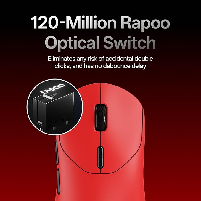 Rapoo VT2 MAX Wireless Gaming Mouse True 8K Wireless Polling Rate 53g Lightweight Up to 750 Hr Battery Nordic nRF54L15 MCU 120-Million Optical Switch 10 Programmable Buttons Macro Enabled
