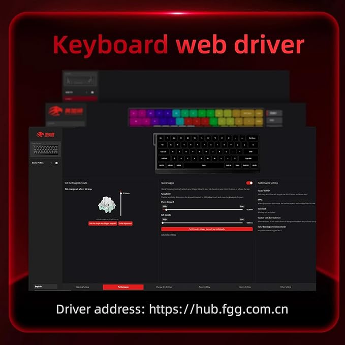 Hyekit x FGG MADLIONS MAD 68 HE RGB 60% Wired Magnetic Switch Gaming Keyboard with Adjustable Actuation 8000 Hz Polling Rate Rapid Trigger Mode Hall Effect Switches for PC/Mac Black