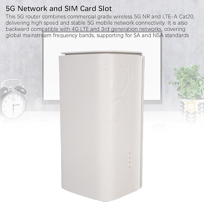Diyeeni 5G CPE Router with SIM Card Slot 4.67Gbps High Speed Dual Band WiFi 6 Wireless Device 4 x MIMO 5G Cellular Router Dual Band SA NSA for Home Office Indoor (US Plug)
