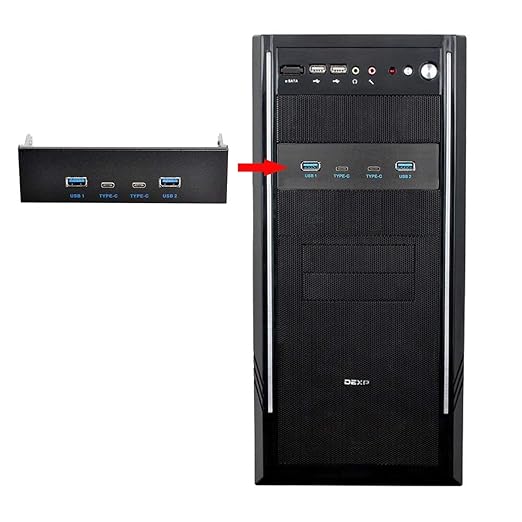 chenyang 5.25 Front Panel CD-ROM Bay USB 3.0 &amp USB-C HUB 4 Ports Motherboard Adapter