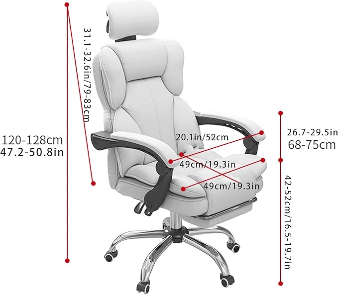 Ergonomic Gaming Desk Chair with Adjustable Footstool 360° Swivel Reclining Backrest PU Leather Seat Home Office Live Streaming Khaki