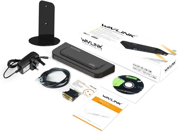 WAVLINK USB 3.0 and USB C Universal Docking Station Dual Video Monitor Display DVI HDMI VGA Gigabit Ethernet Audio 6 USB Ports for Laptop Ultrabook and PCs