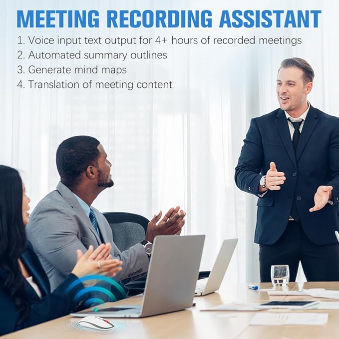 2025 AI Mouse AI Voice &amp Audio Recorder AI Real-Time Transcription Translation &amp Summarization Ergonomic Presenter Laser Pointer Remote for Office Remote Work High-Performance Device