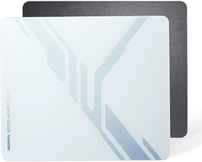 Glass Gaming Mouse Pad Micro-Etched SurfaceTempered Glass Ultra-Smooth Finish Anti-Slip Honeycomb Base 13.8 x 11.8 Inches (Zero Interface)