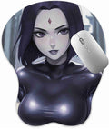3D Mouse Pad Oppai Mousepad with Soft Gel Wrist Rest Anime Manga Gaming Boob pad Anti-Slip Mouse Mat （Ravenn 3）