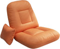 Floor Chair with Back Support 5-Position Adjustable Floor Chair Portable Floor Chair Floor Lazy Sofa Recliner for MeditationReadingGaming Orange- Technical Cloth