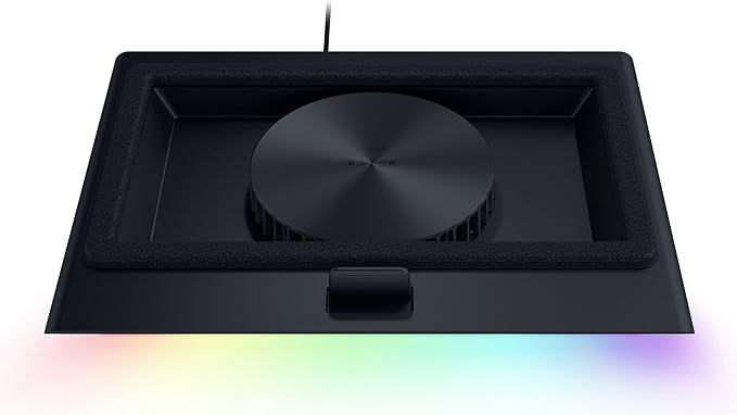 Razer Laptop Cooling Pad: Adaptive Smart - Intelligent Fan Control - Airtight Pressure Chamber - Fits Most Laptops &amp Macbooks 14” to 18 - Preset &amp Custom Fan Curves - 3 Port USB Type A - Chro