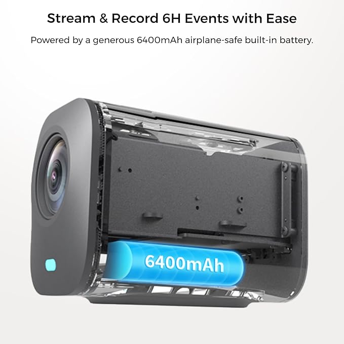 NearStream VM46 Wireless Live Streaming Camera 4K Camera for Streaming with 8-Mic Noise Canceling Array 60X Hybrid Zoom 6H Battery App ControlStream to YouTube/Twitch/Facebook/RTMP via LTE/Wi-Fi