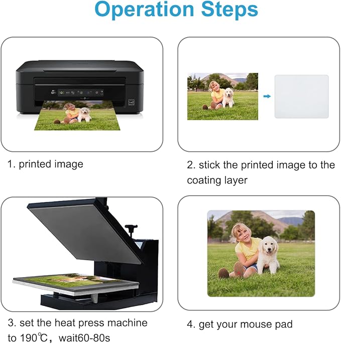 60 Pcs Sublimation Mouse Pads Blanks White Mouse Mat Bulk for Sublimation Transfer Heat Press Printing DIY Craft Mousepad for Custom with Non Slip Bottom 24 x 20 x 0.2 cm