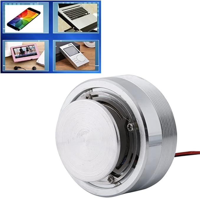 FLEXMAN Vibration Speaker 50mm Round Steel Electrodynamic Full Spectrum Band Resonance Speaker for Computer Laptop MP3 MP4 CD Mobile Phone (4Ω 25W)