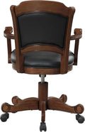 Black and Tobacco Upholstered Game Chair with Casters
