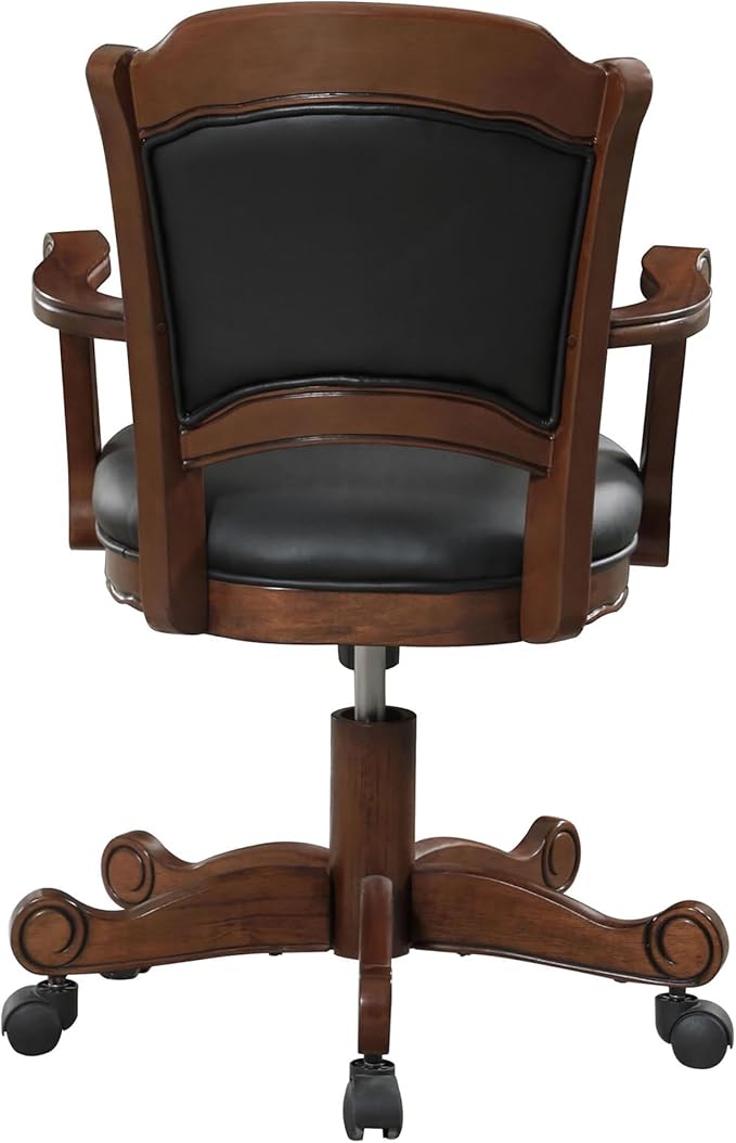 Black and Upholstered Game Chair with Casters