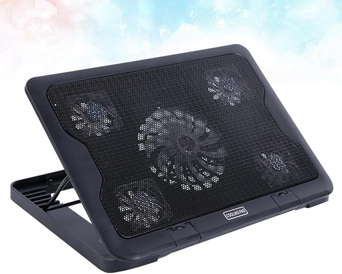 POPETPOP -Fan Radiator Adjustable Cooling Notebook Cooling Pad Fan Cooler Fans Lap Radiator Notebook Cooler Usbc Black