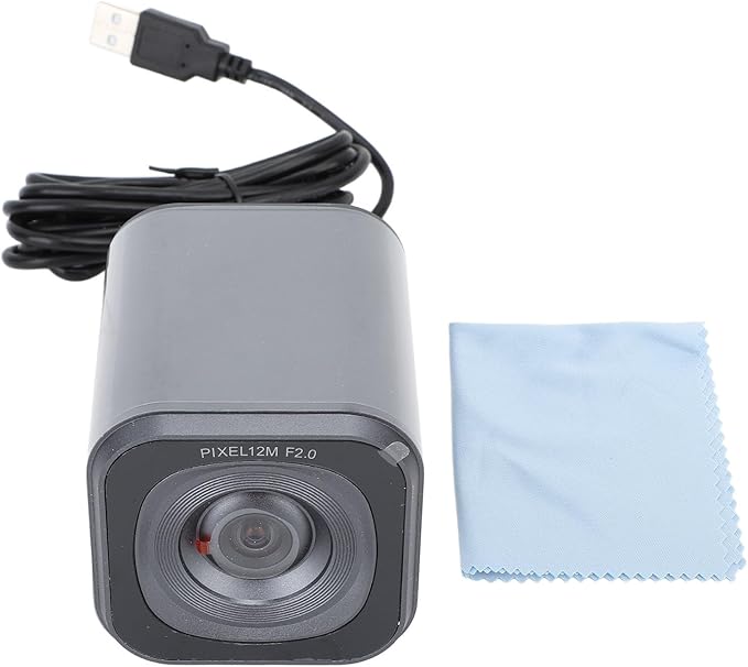 Yunir 4K 12MP Webcam USB Auto Light Correction Computer Camera with 1/4 Inch Threaded Hole for Online Teaching and Video Conferencing