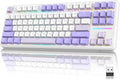 ATTACK SHARK X87 Wireless Mechanical Gaming Keyboard 87 Keys RGB Backlit Gasket Mount PC Gaming Keyboard Compact Hot-Swappable Mechanical Keyboard Sound Absorbing Pads Custom Switch(Purple White)