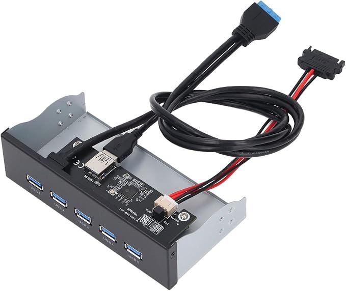 5.25 Inch 19 Pin Front Panel USB Hub 5xUSB3.2 GEN1 Ports GL3510 Controller Multi System Compatibility for WIN7 8 10 2003 OS X