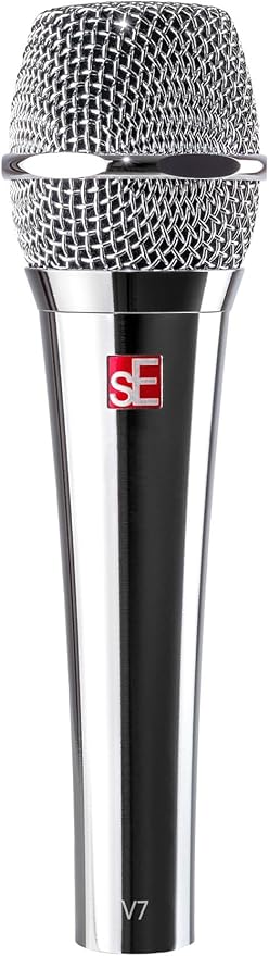 Audiosavings Se Electronics V7 Chrome Bundle: Supercardioid 40Hz-19kHz 300 Ohm Dynamic Vocal Handheld Microphone RCXFM20E-B 20 Ft XLR Cable RPAK Charcoal Backpack 3-Items