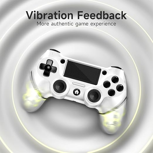 AceGamer 2 Pack for PS4 Controller Wireless Controller for PS4/Pro/Slim/PC with Non-Slip Grip of Both Sides and USB-C Cable! (Black and White)