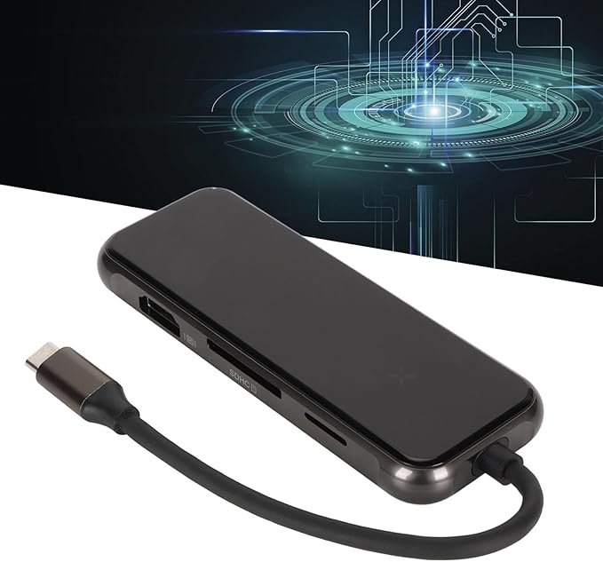 8 in 1 USB C Hub 4K HDMI PD Charging Adapter with 3 USB 3.0 SD/TF Card Reader for Laptop Phone Tablet