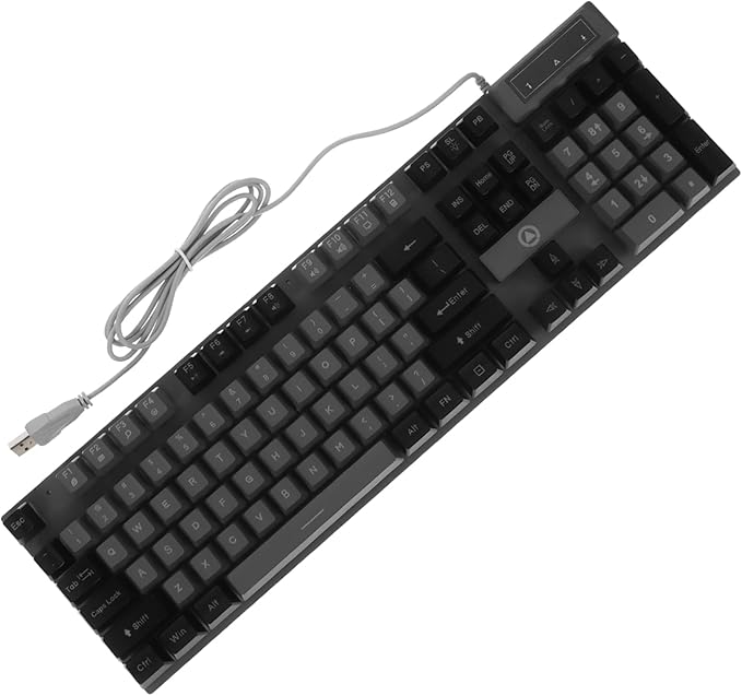 Gaming Keyboard Keys RGB Backlit Full USB Wired Design Ergonomic Mechanical Feel for Enhanced Typing for Gamers and Office Use