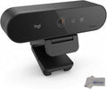 Logitech BRIO 4K Webcam Business PRO - Crystal-Clear Video Privacy Shutter HDR Enhanced Lighting Noise-Cancelling Microphone 960-001105 Windows macOS ChromeOS Compatible Global Teck Cloth