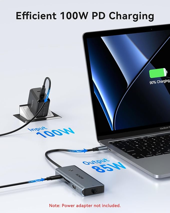 USB C Hub for MacBook Pro/AirMac Dongle with 3 USB PortUSB C to HDMI USB C to RJ45 EthernetMOKiN 8 in 1 USB C to HDMI Adapter100W PD Charging USB C to SD/TF Card Reader USB C Hub