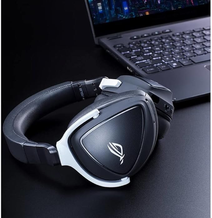 ASUS ROG Delta S Wireless Gaming Headset Black 50mm Drivers AI Beamforming Mic Low-Latency Bluetooth USB-C 3 Hours of Use IPX4 Water Resistance